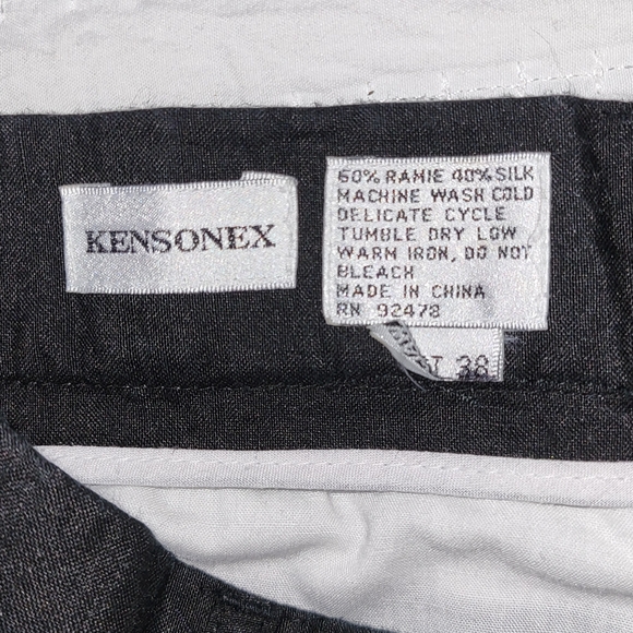 KENSONEX Ramie Silk Peated Shorts Mens 38 Waist 10" Inseam - Picture 6 of 6